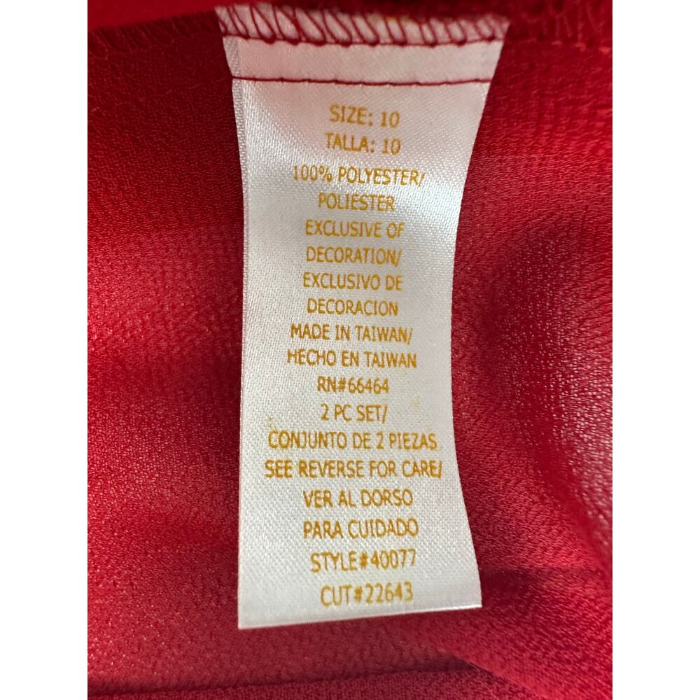 Vintage Studio I Sheer Red Embroidered Cardigan Open Front Mesh Blouse Medium 10 - Picture 8 of 8